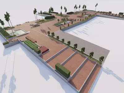 public park-Private Park Landscape  3D model