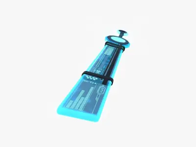 SciFi Sword A01 Black Blue - Character Design Fashion Low-poly 3D model