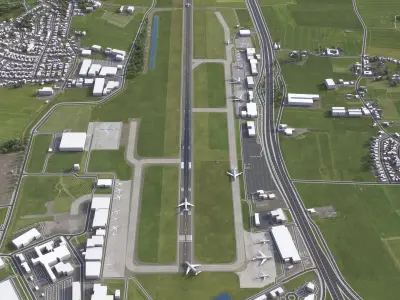 Maastricht Aachen Airport - MST Low-poly 3D model