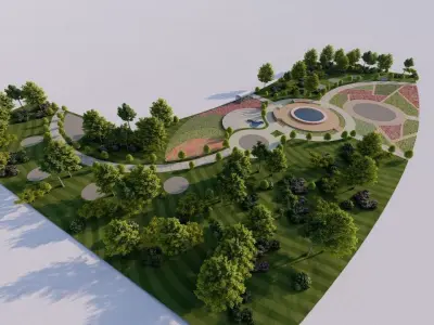 park-public park-Private Park Landscape 3D model
