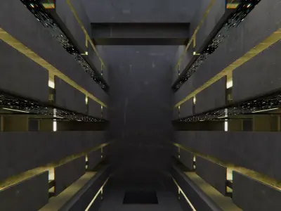 Brutalist Building 03 Low-poly 3D model