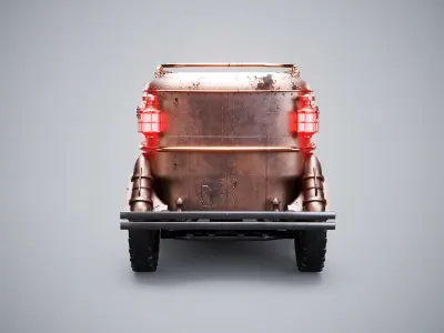  Steampunk Armored Van 3D Model LOD1 