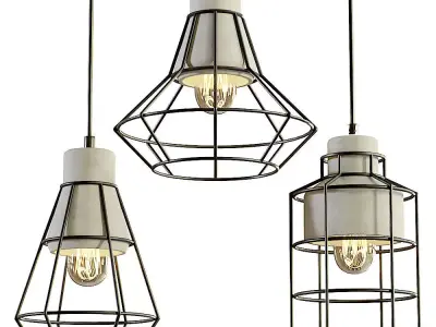 Maytoni Gosford hanging lamp set 3D model