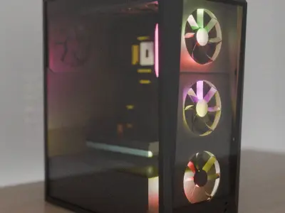 Gaming PC with RGB lighting Low-poly 3D model