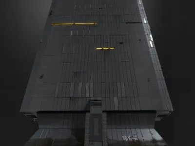 Scifi brutalist building 3D model