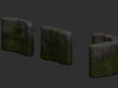 Cave Walls Combo - Moss 1 Low-poly 3D model