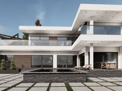 Lumion Modern Villa Exterior Scene 3D model