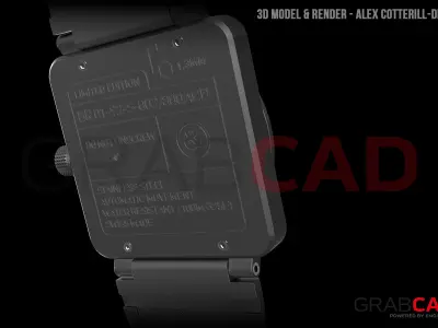 Bell Ross Watch BR01-92 Timepiece  Matte Black Free 3D model