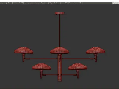 MEDUZA modern chandelier with clear glass shades Low-poly 3D model
