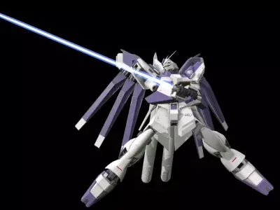 Hi Nu Kai Gundam Low-poly 3D model
