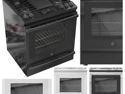 GE Gas Range 30SlideIn 3D model