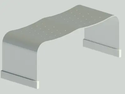 Outdoor Garden Bench Low-poly 3D model