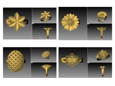 300 LIGHT WEIGHT LADIES RINGS LATEST DESIGNS STL  3D print model