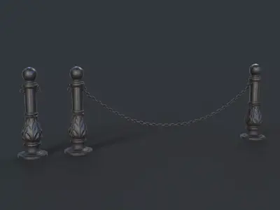 Street Bollard 05 PBR Game Ready  Low-poly 3D model