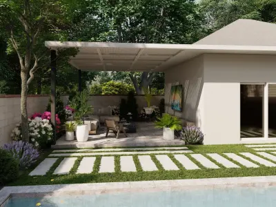 3D Exterior Scene 3D model design garden and landscape 3D 3D model 10