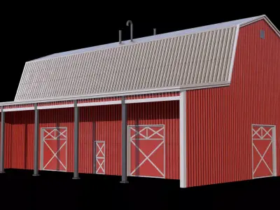 5 PBR Farm Buildings Collection 3D Model Pack