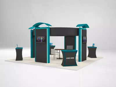 Exhibition Stand Booth Size 6x6 m 3D model