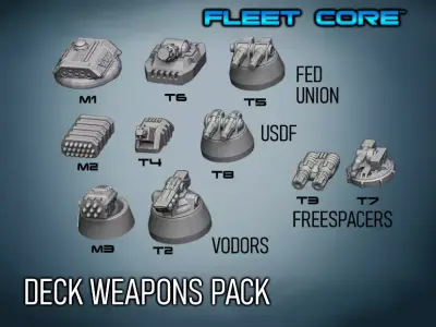 FLEET CORE - DECK WEAPONS PACK 3D print model