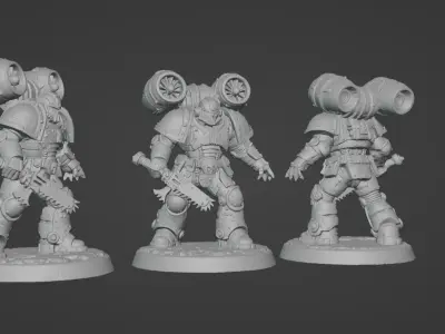 Jetpack Legion Trooper with Chainsaw Sci-Fi Infantry 3D print model