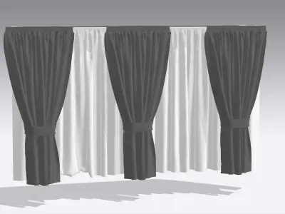 Curtain Low-poly 3D model
