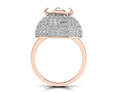 Light Weight Rose Gold Diamond Ring  -EZ R-154 3D print model