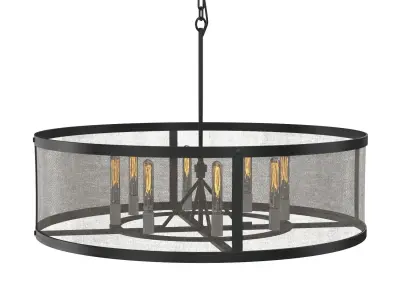 Riveted Mesh Round Chandelier 3D model