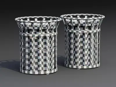 Street Trash Bin 01b Low-poly 3D model