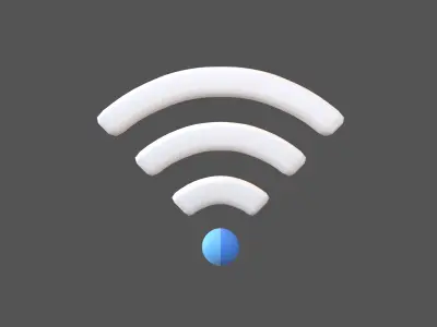 Wifi Symbol v3 007 Low-poly 3D model
