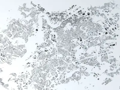 Trondheim Area Streets and Buildings 3D model