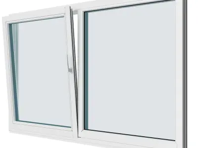 100 AND MORE WINDOWS OPENED FROM THE SIDE AND VENTILATED VIEW 3D model