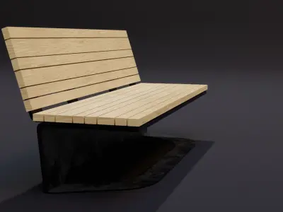 Park Bench Model 2 Low-poly 3D model