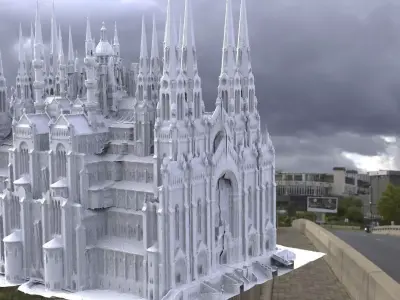 Fantasy Cathedral Very Grand gothic 3D model