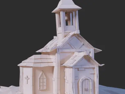 Low poly church Low-poly 3D model purchase
