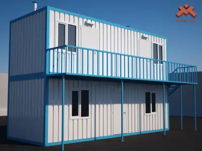 Shipping Container House 2 story 3D model
