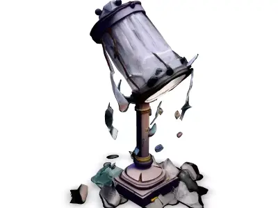 Broken Street Lamp 3D Model Low-poly 3D model