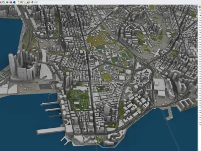 Hong Kong - Kowloon Low-poly 3D model