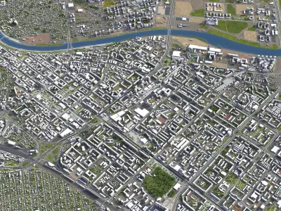 Tumen - 3D City Model Low-poly 3D model