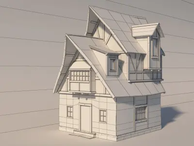 Fantasy Medieval House 02 3D model