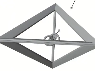 Wooden luster lamp HG2 3D model