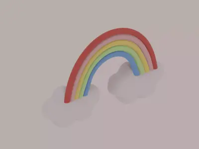 Cloud Rainbow Low-poly 3D model