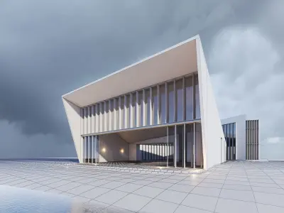 Modern Lake House 3D model