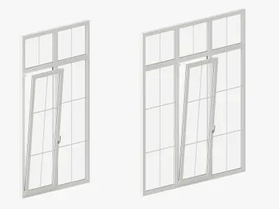 Classic style windows with OPENING option 3D model