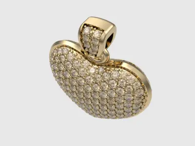 Pave Set Heart Pendant JDBCo 3D print model