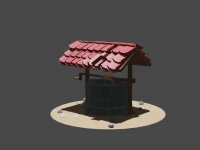 well -Realistic well for royalty free use Low-poly 3D model