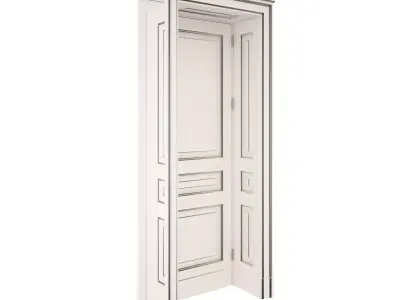 Classic Door white with patina 3D model