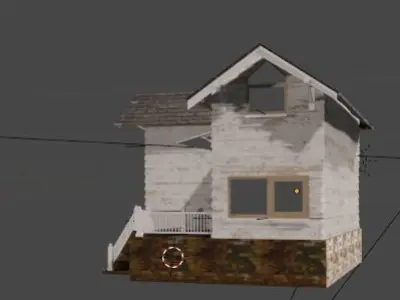 House with rope Free low-poly 3D model