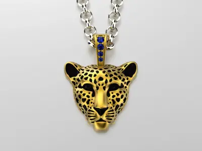 Light leopard pendant with enamel 0076 v2 3D print model