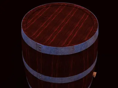 Wooden barrel Free 3D model