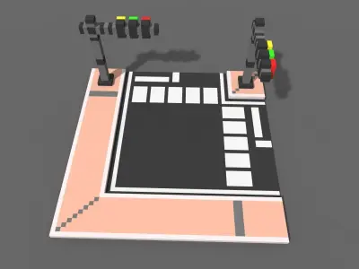 Road Voxel - 7 Low-poly 3D model