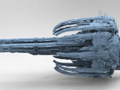 Sci Fi Wraith Claw City interceptor mega Structure 1 3D model